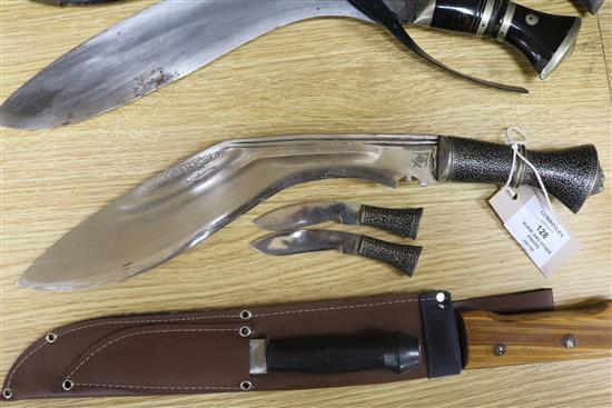 Seven Kukri and other knives